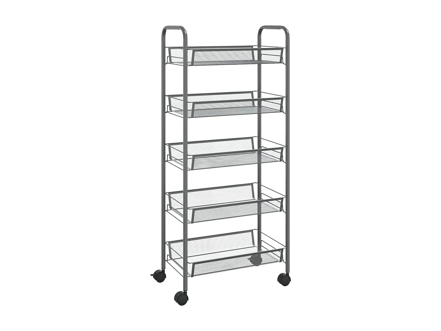 Carrello da Cucina con 5 Ripiani Grigio 46x26x105 cm in Ferro