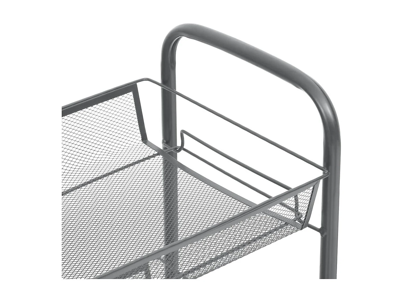 Carrello da Cucina con 5 Ripiani Grigio 46x26x105 cm in Ferro