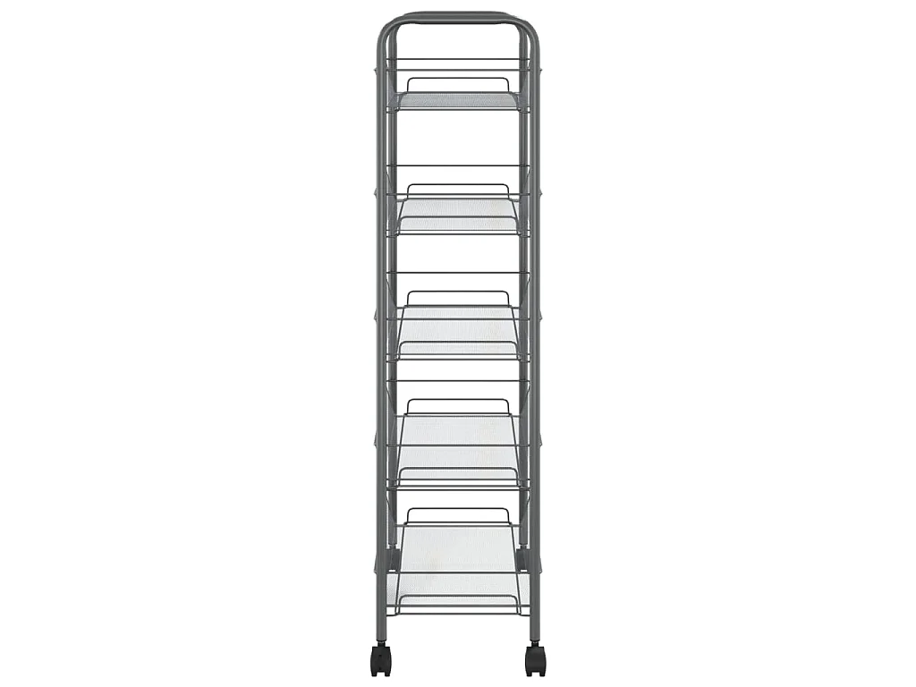 Chariot de cuisine à 5 niveaux Gris 46x26x105 cm Fer