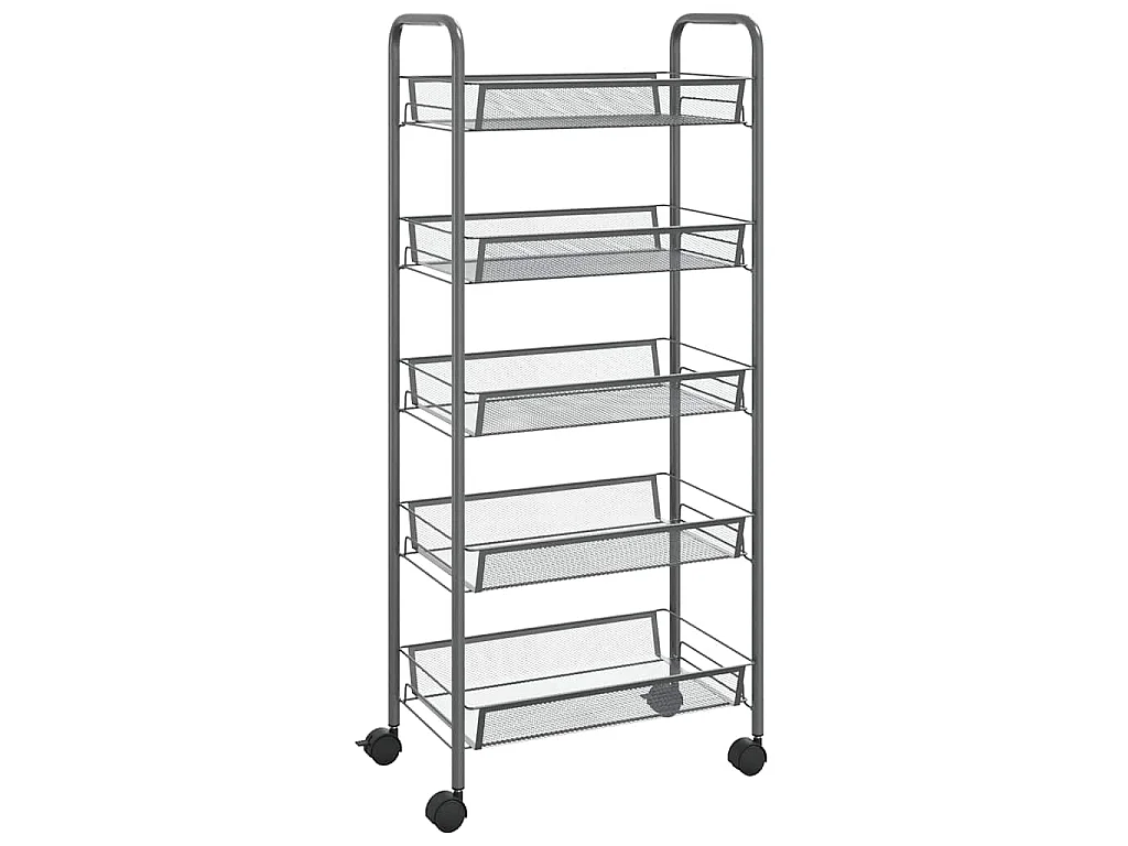 Chariot de cuisine à 5 niveaux Gris 46x26x105 cm Fer