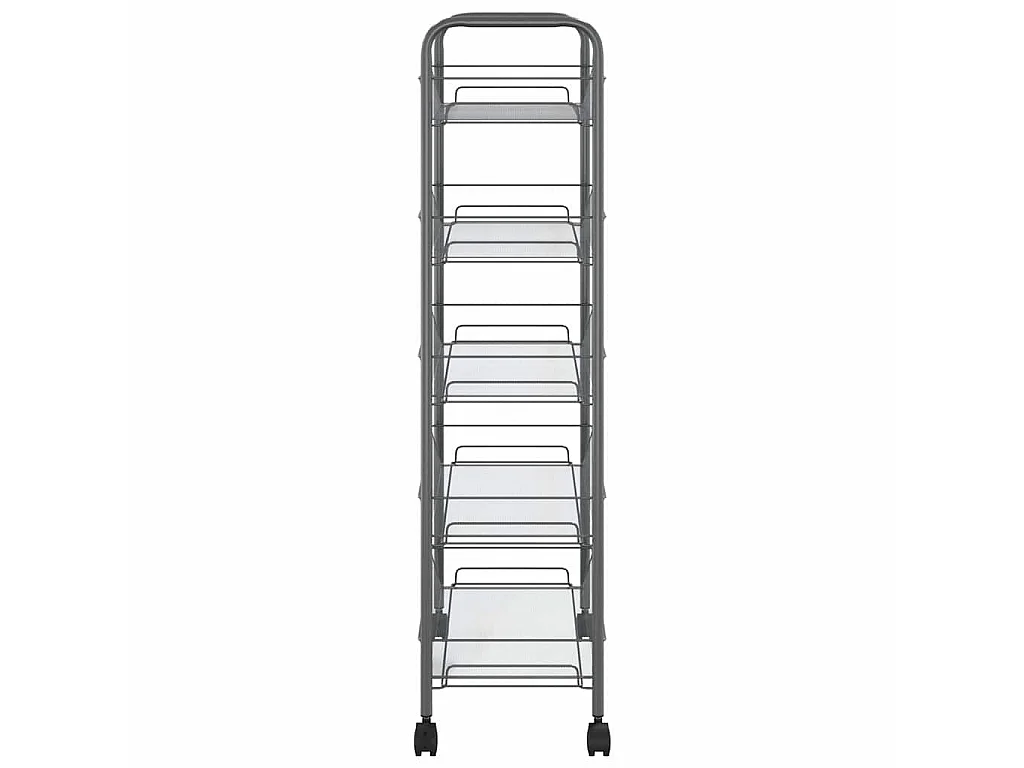 Chariot de cuisine à 5 niveaux Gris 46x26x105 cm Fer