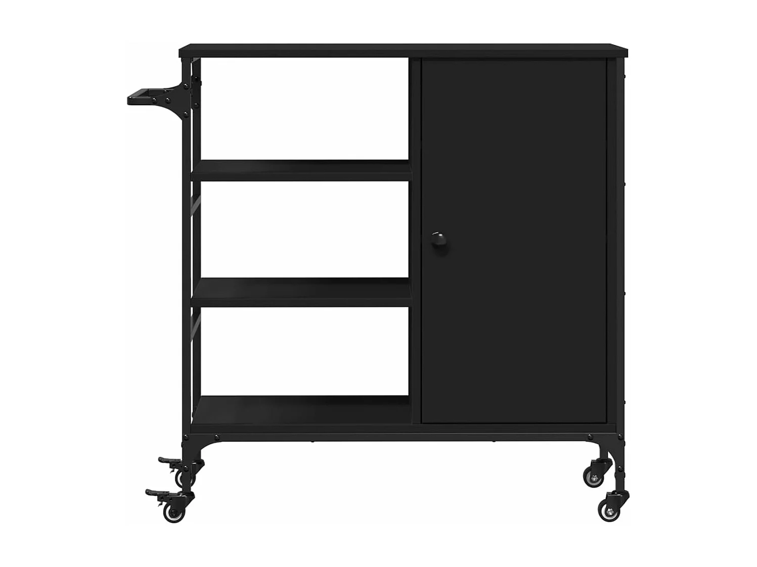 Carrello da Cucina Nero 87,5x38,5x84,5 cm in Legno Multistrato