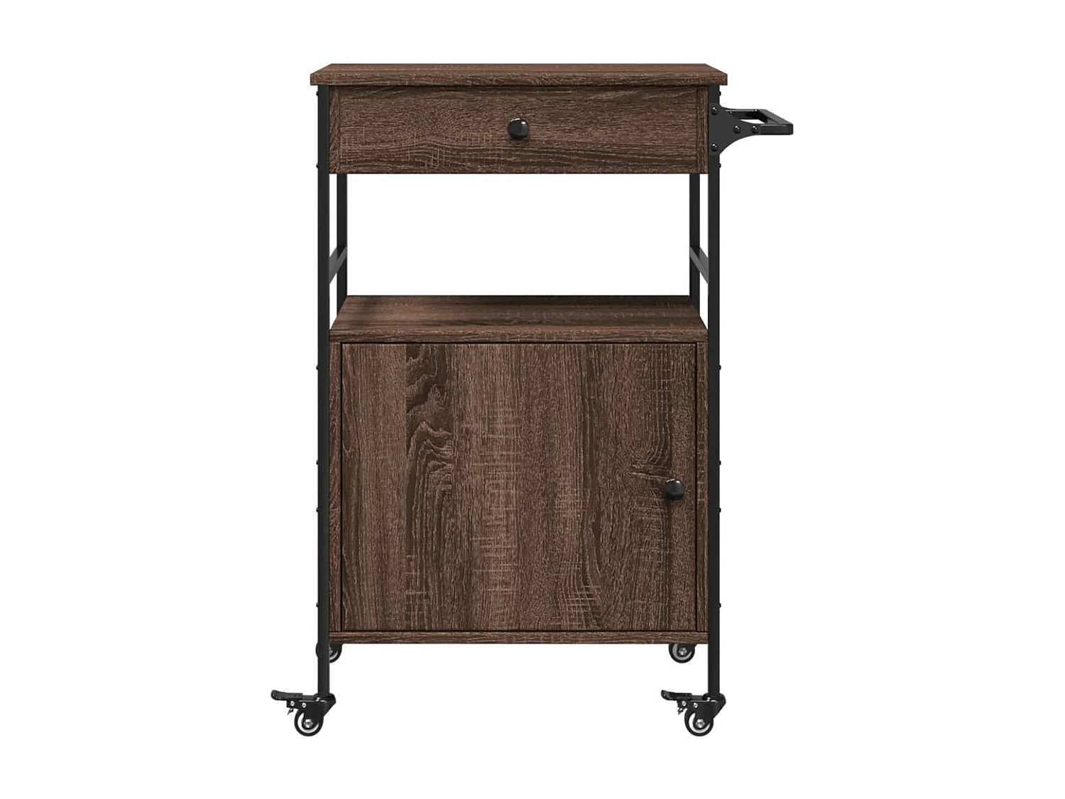 Chariot de cuisine chêne marron 56x43x89,5 cm bois d'ingénierie