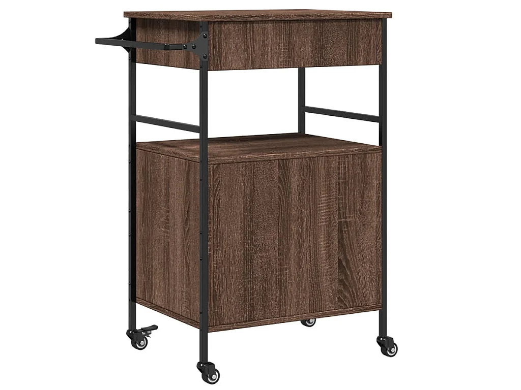 Küchenwagen Braun Eichen-Optik 56x43x89,5 cm Holzwerkstoff
