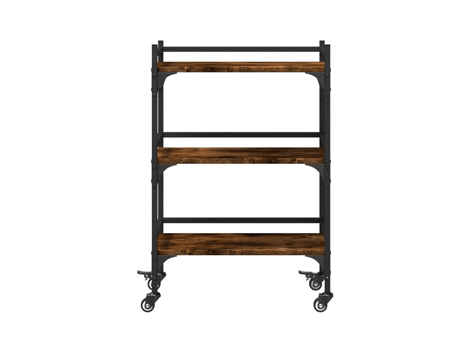 Chariot de cuisine chêne fumé 50x35x75,5 cm bois d'ingénierie