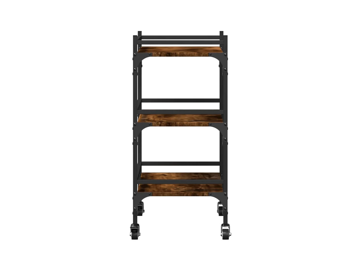 Chariot de cuisine chêne fumé 50x35x75,5 cm bois d'ingénierie