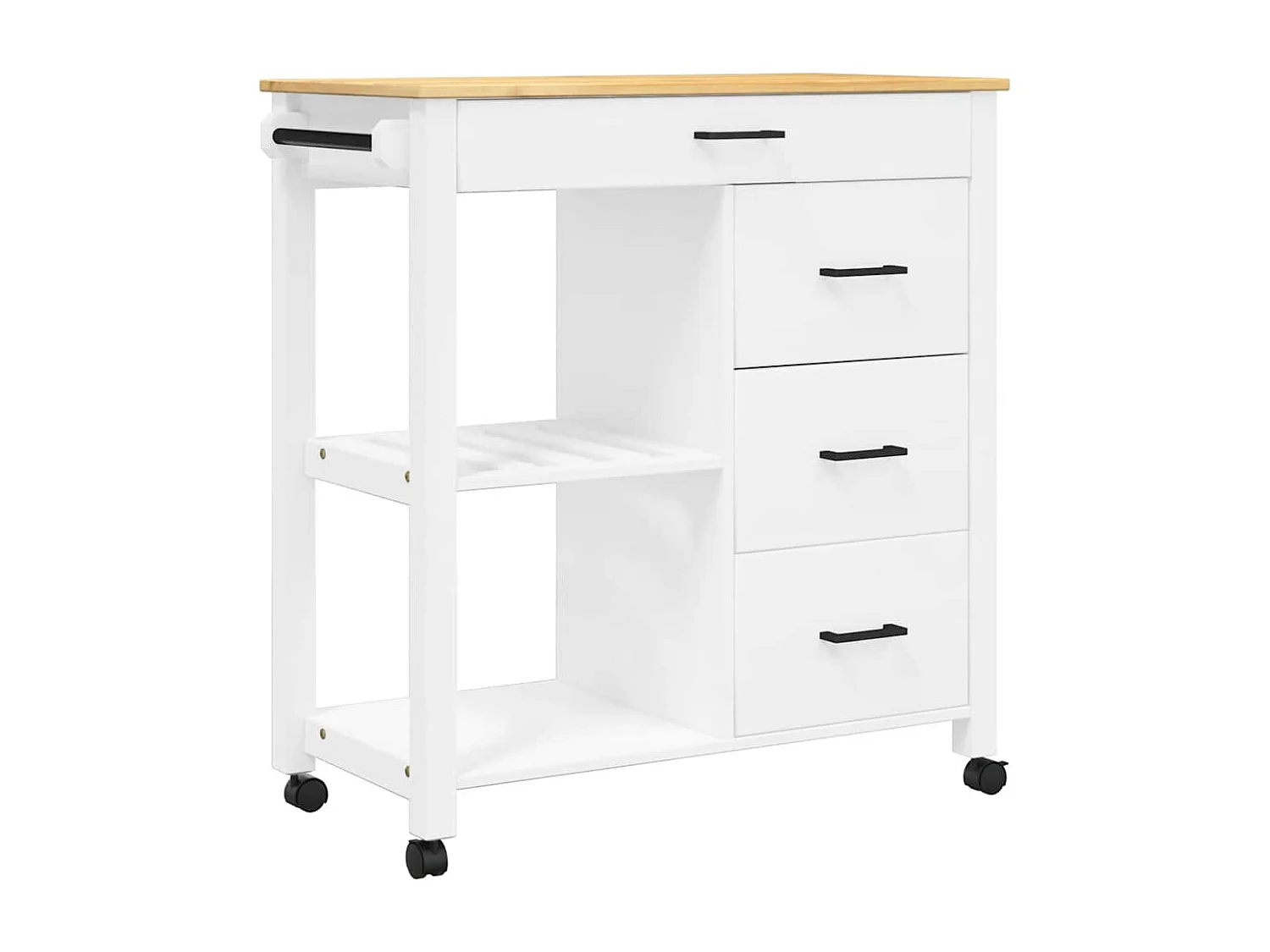Chariot de cuisine MONZA 84x40x88,5 cm bois massif de pin