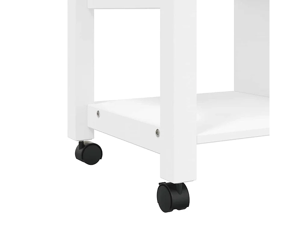 Chariot de cuisine MONZA 84x40x88,5 cm blanc bois massif de pin