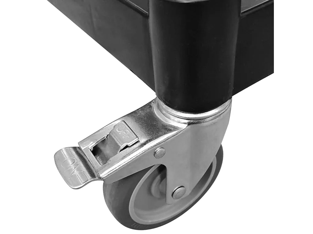 Rollwagen mit 3 Etagen Schwarz 77x34x72 cm Aluminium