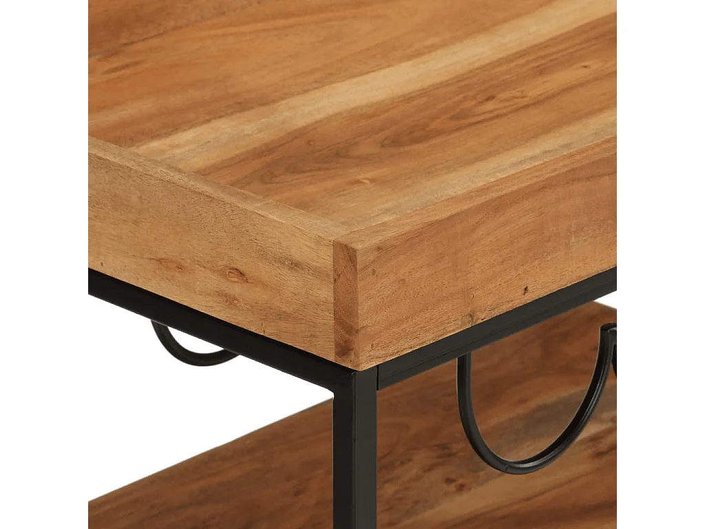 Chariot de bar 60x40x80 cm bois massif d'acacia et fer