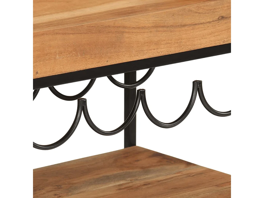 Chariot de bar 60x40x80 cm bois massif d'acacia et fer