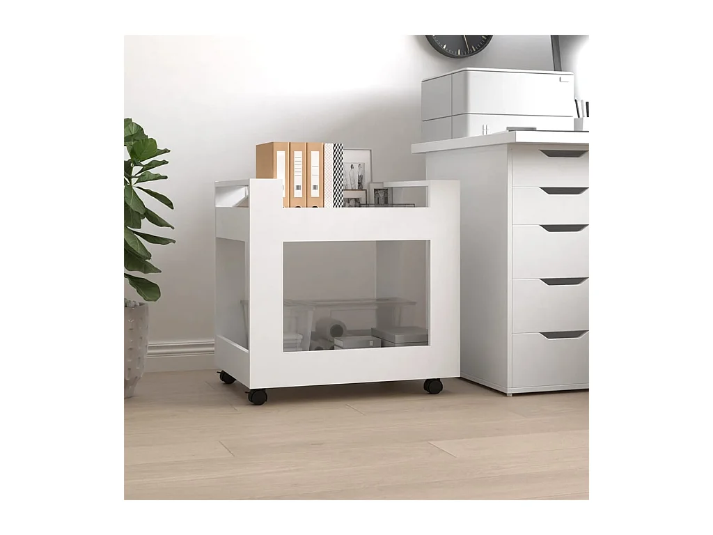 Bureaukastje 60x45x60 cm bewerkt hout wit