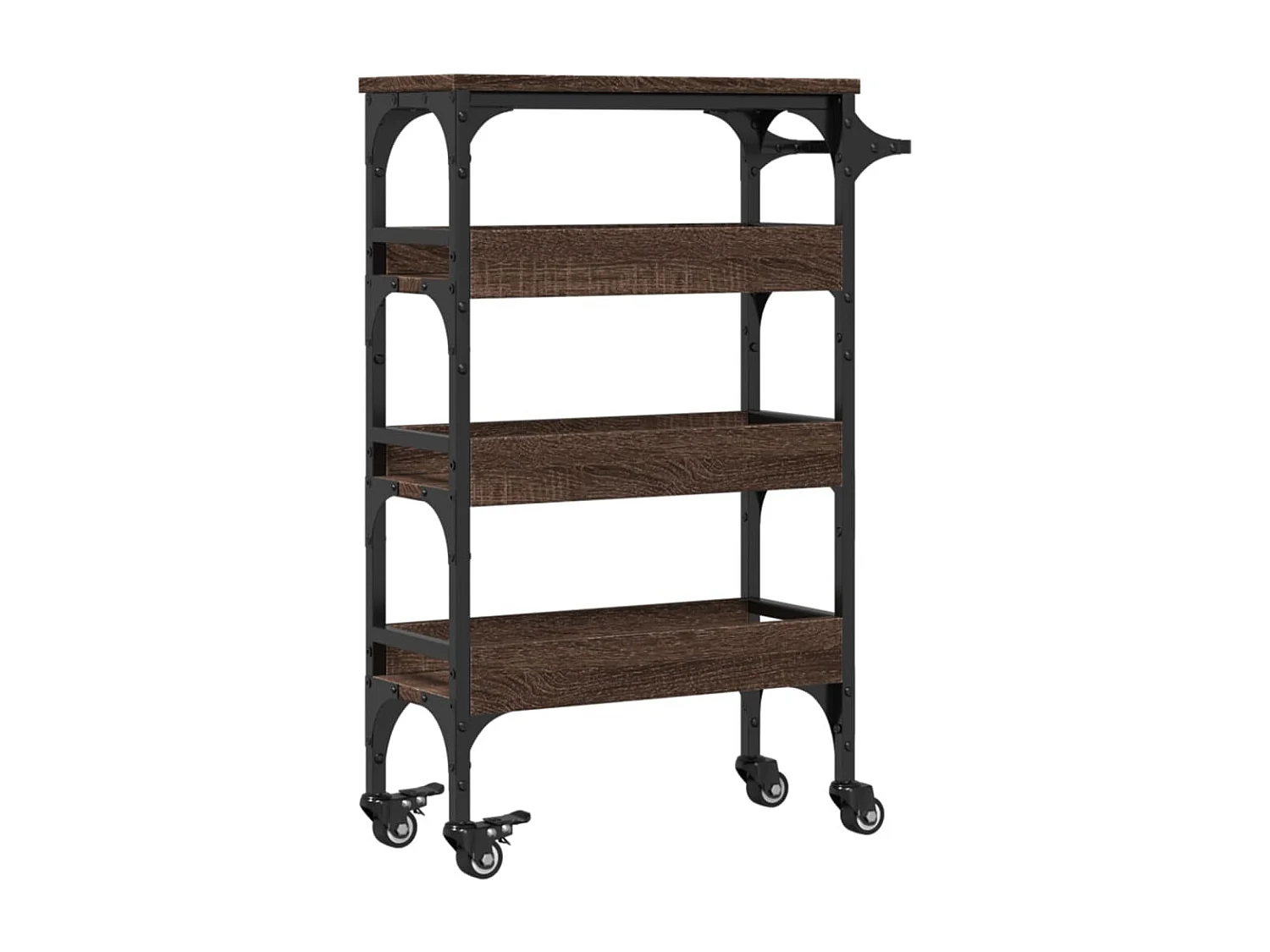 Carrito de cocina madera de ingeniería marrón roble 53x20x76 cm