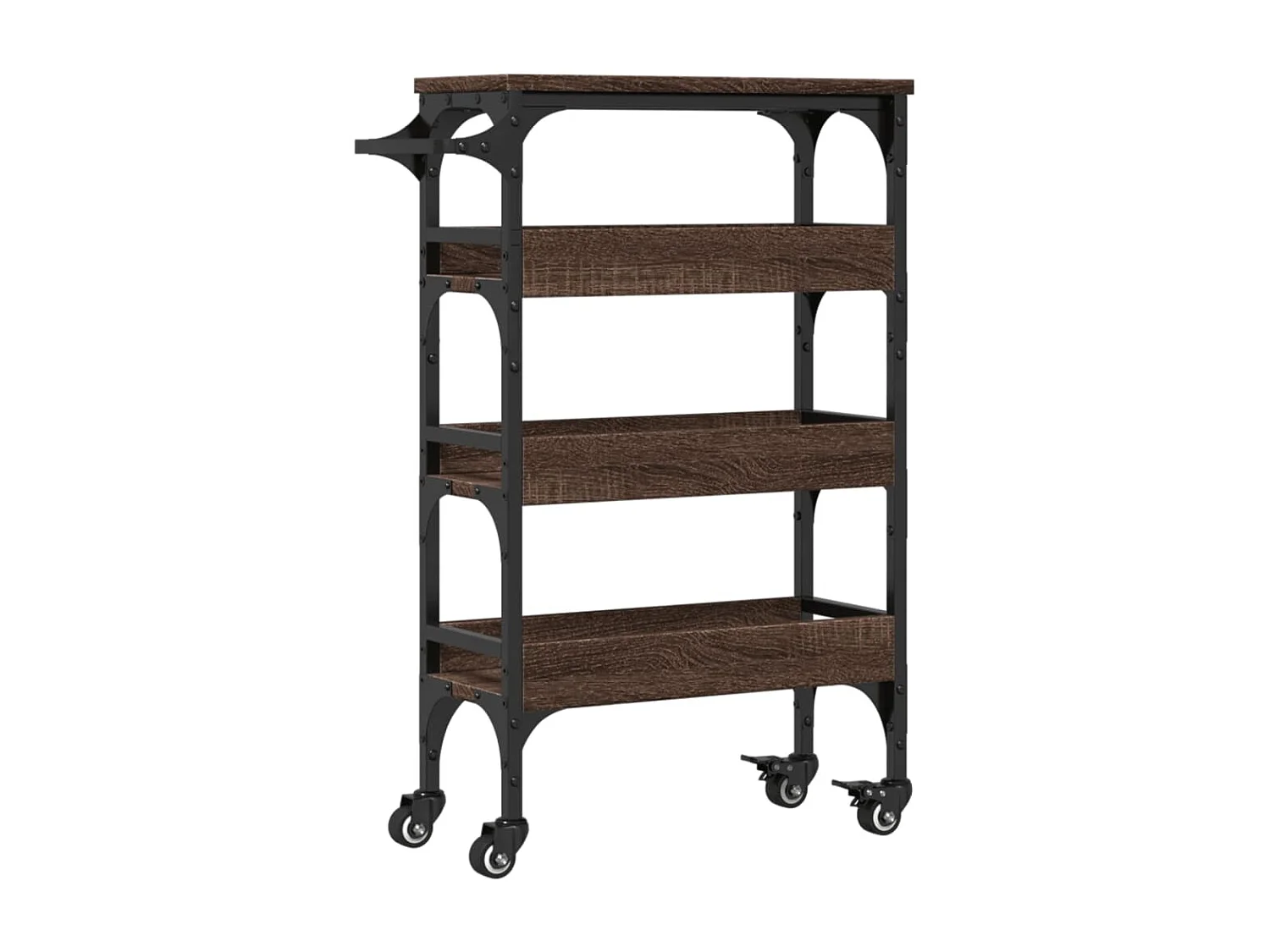 Chariot de cuisine chêne marron 53x20x76 cm bois d'ingénierie