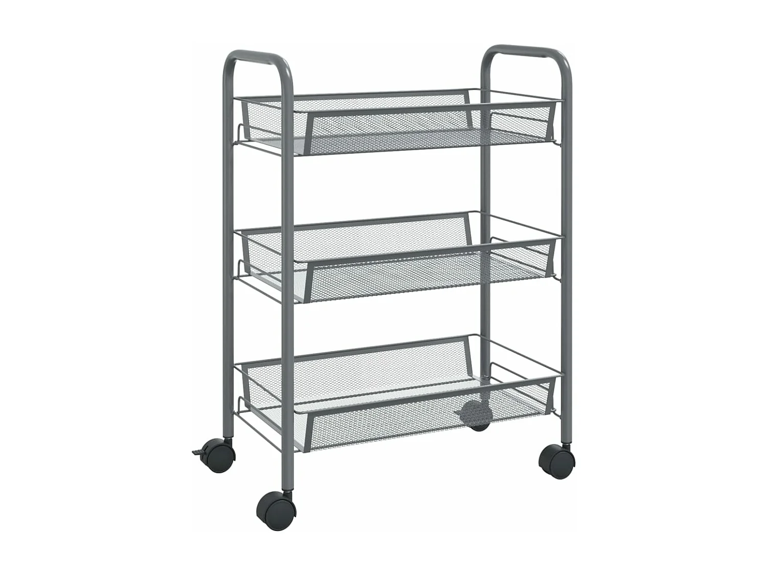 Keukentrolley 3-laags 46x26x54 cm ijzer grijs