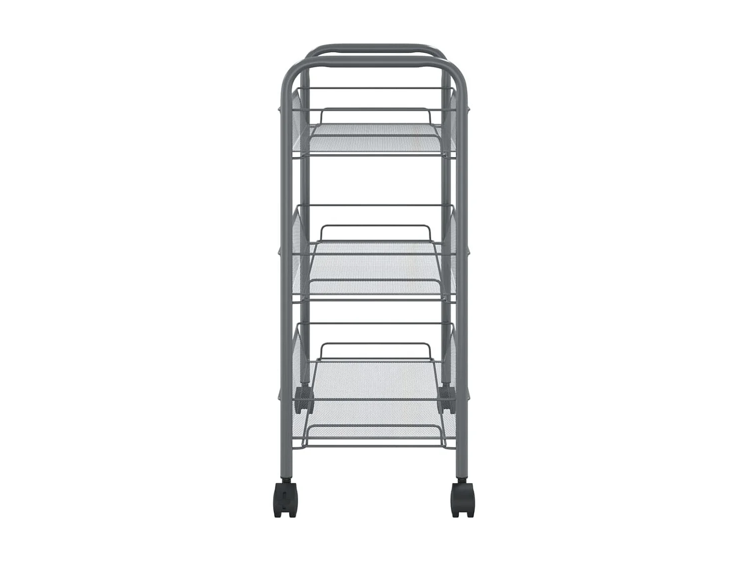 Chariot de cuisine à 3 niveaux Gris 46x26x64 cm Fer