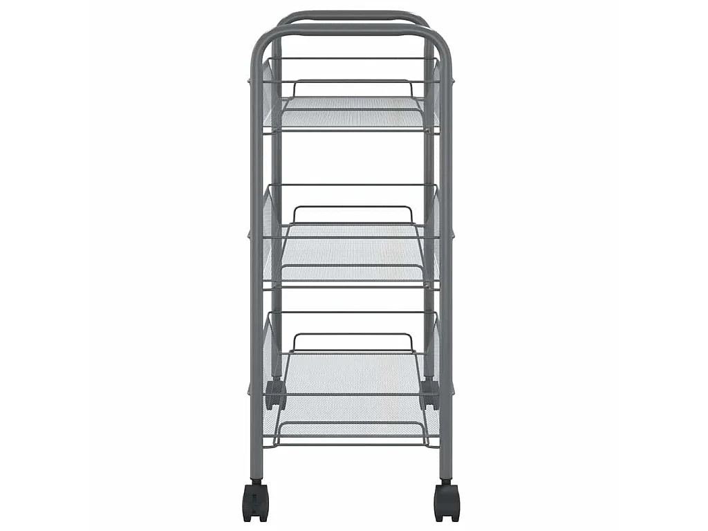 Chariot de cuisine à 3 niveaux Gris 46x26x64 cm Fer