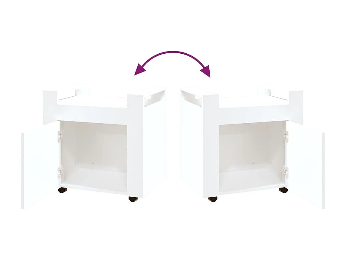 Carrello per Scrivania bianco 60x45x60 cm in Legno Multistrato