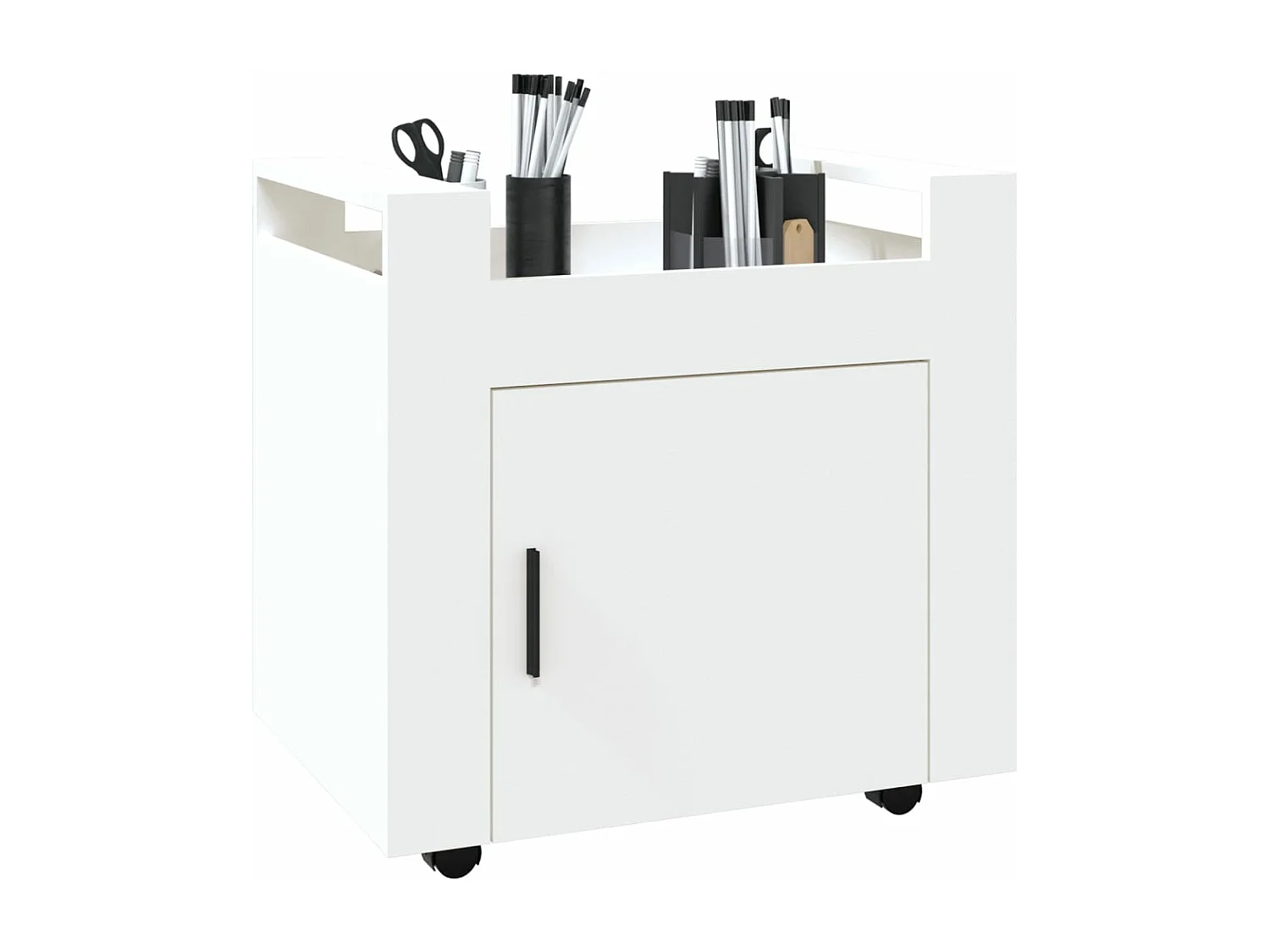 Chariot de bureau Blanc 60x45x60 cm Bois d'ingénierie