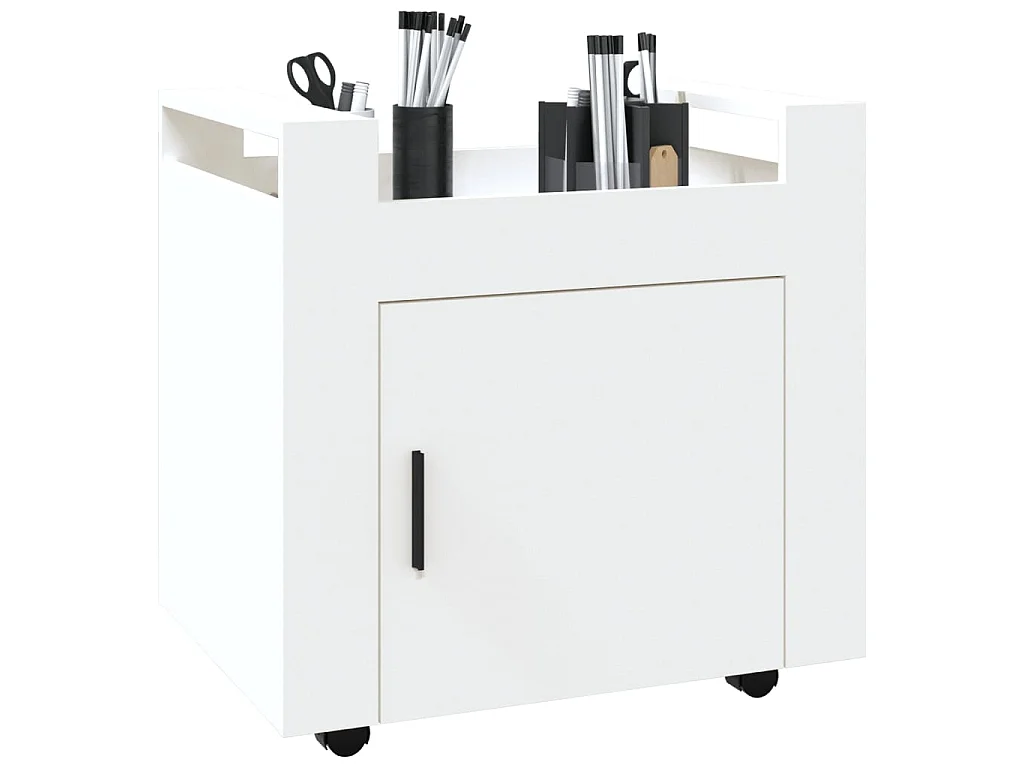 Carrello per Scrivania bianco 60x45x60 cm in Legno Multistrato