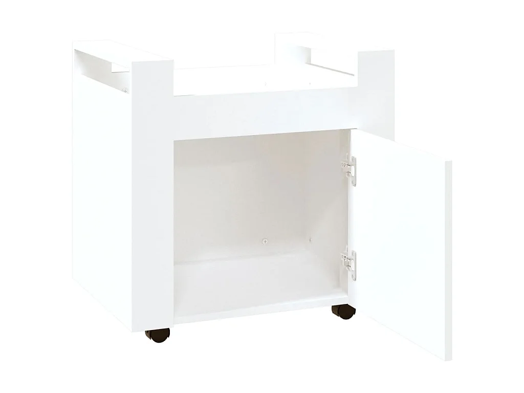 Carrello per Scrivania bianco 60x45x60 cm in Legno Multistrato