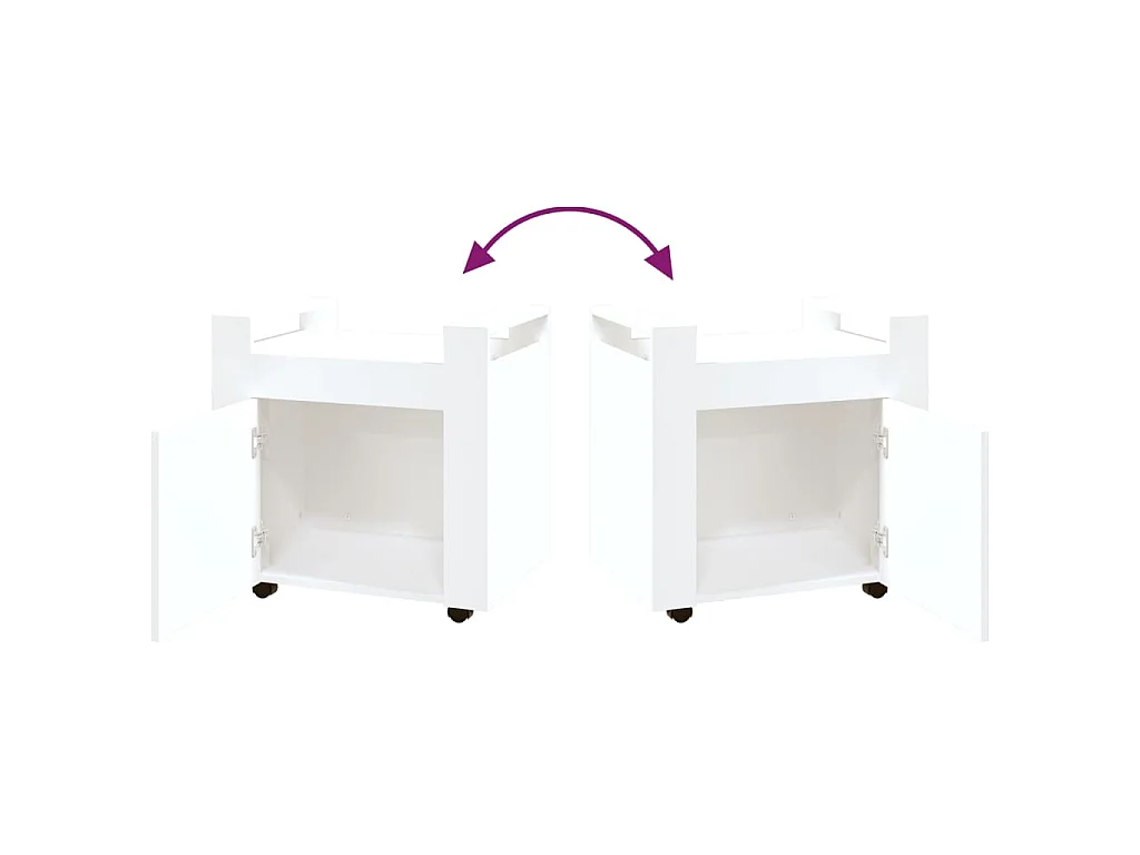 Carrello per Scrivania bianco 60x45x60 cm in Legno Multistrato