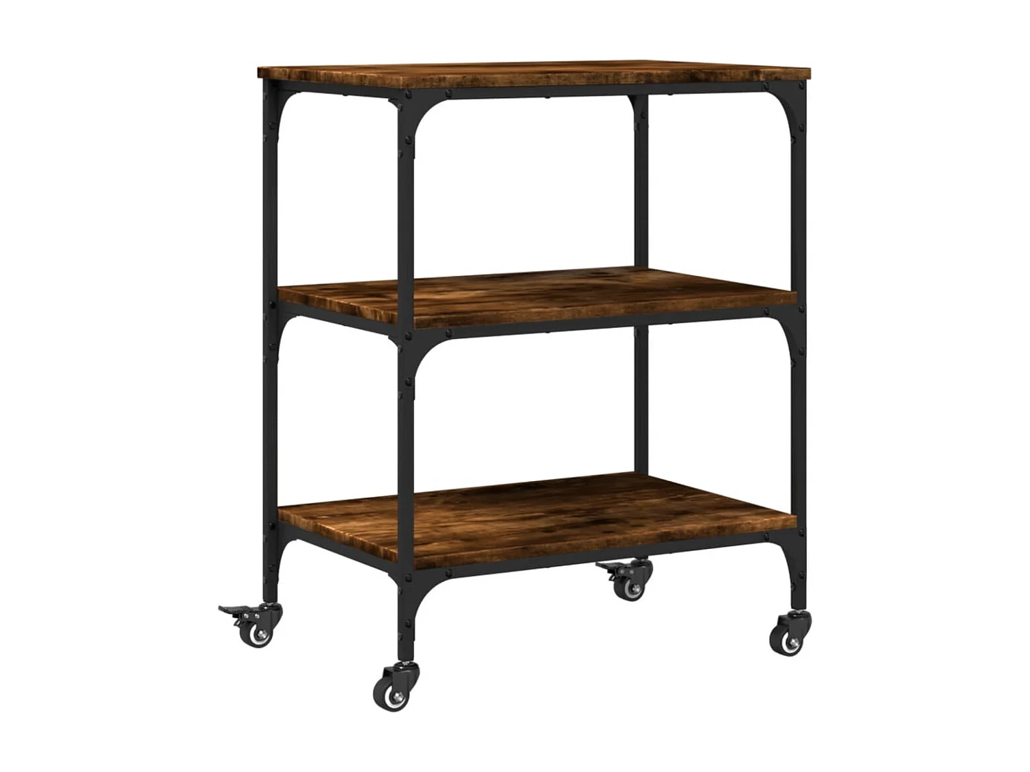 Küchenwagen Räuchereiche 60x41x76 cm Holzwerkstoff