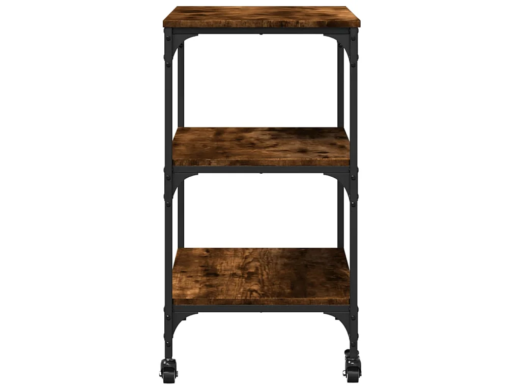 Carrello da Cucina Rovere Fumo 60x41x76 cm in Legno Multistrato
