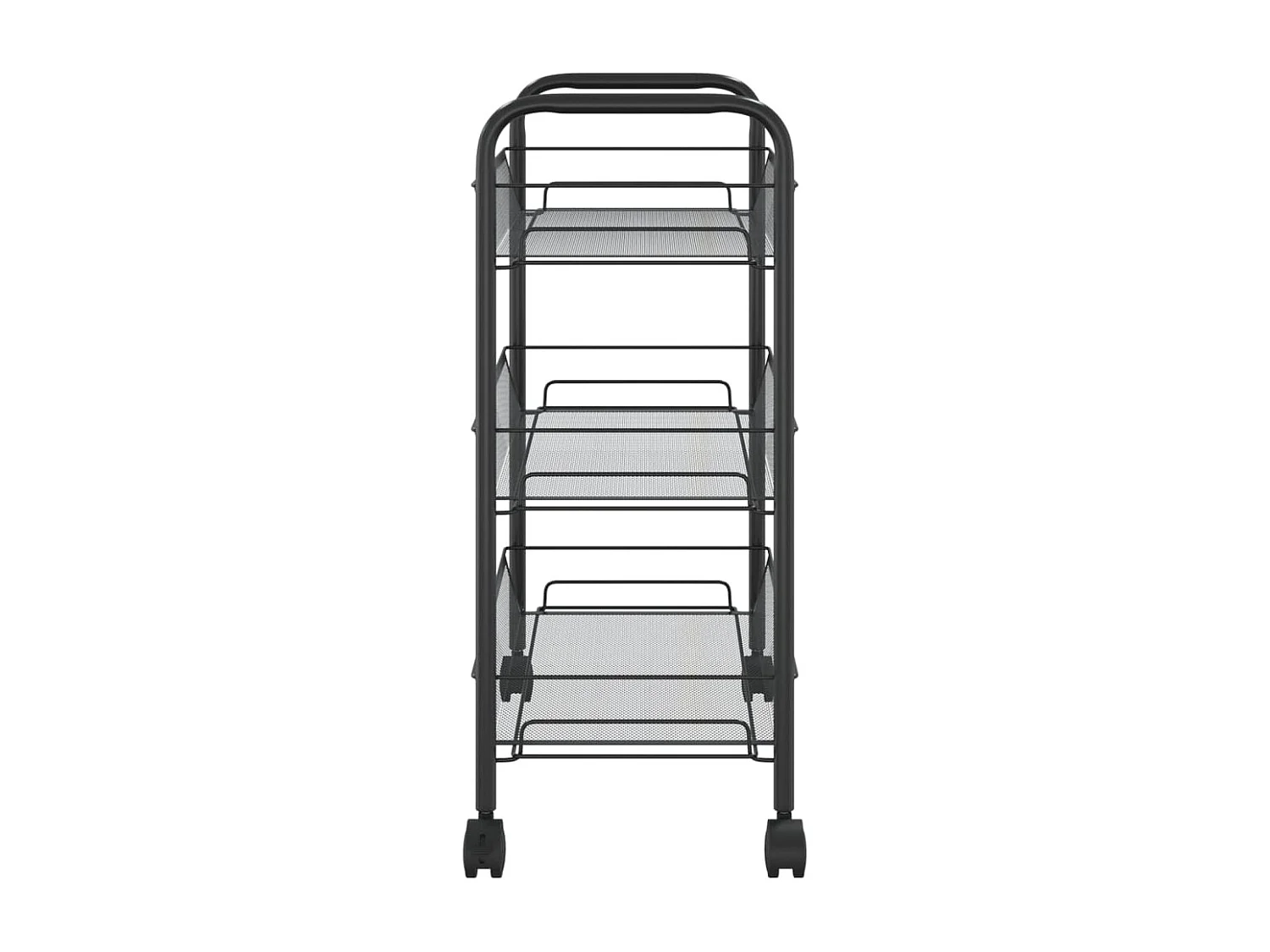 Küchenwagen 3 Etagen Schwarz 46x26x64 cm Eisen