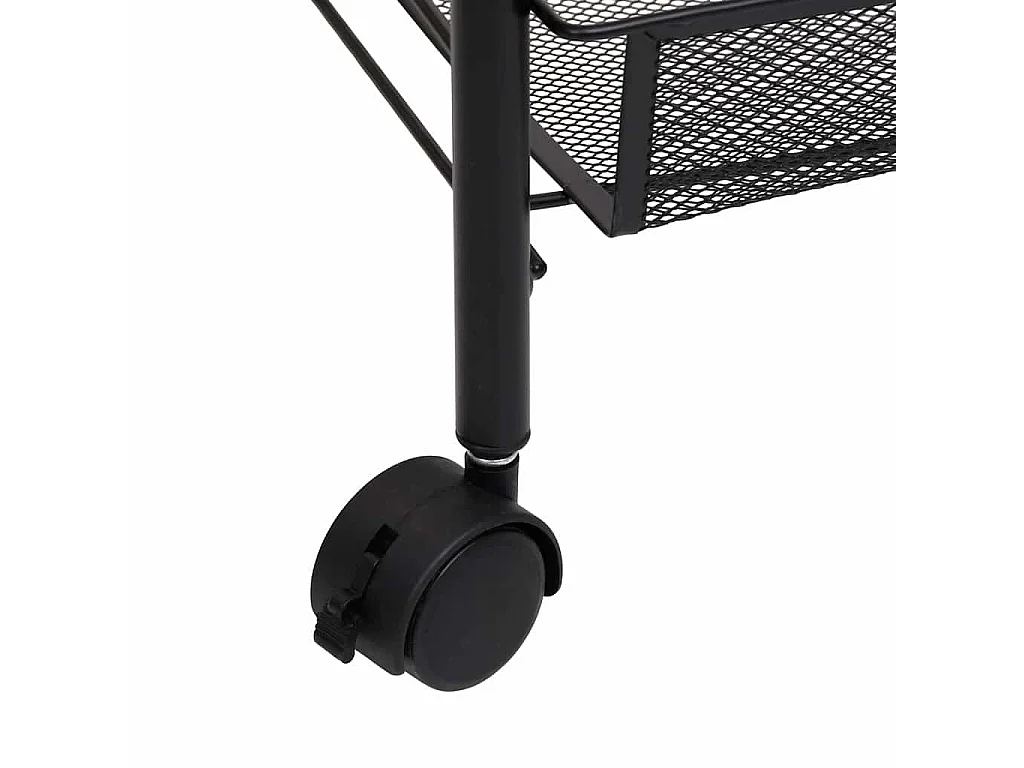Küchenwagen 3 Etagen Schwarz 46x26x64 cm Eisen