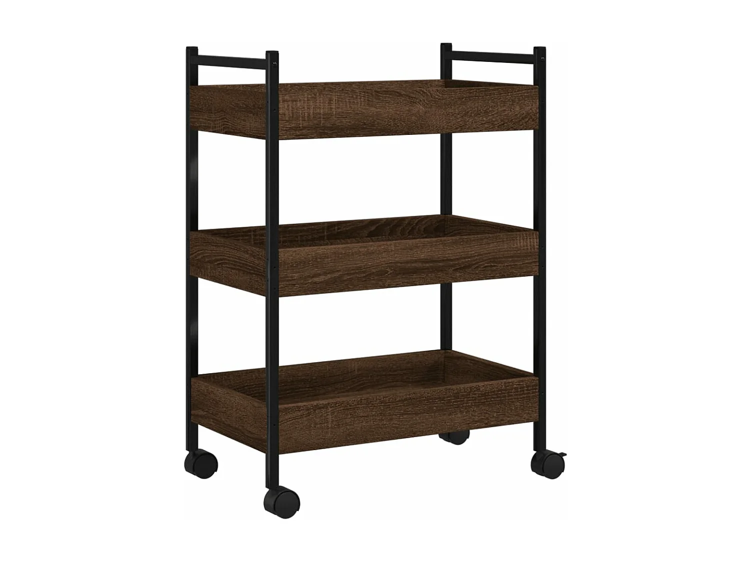 Chariot de cuisine chêne marron 50x30x70 cm bois d'ingénierie