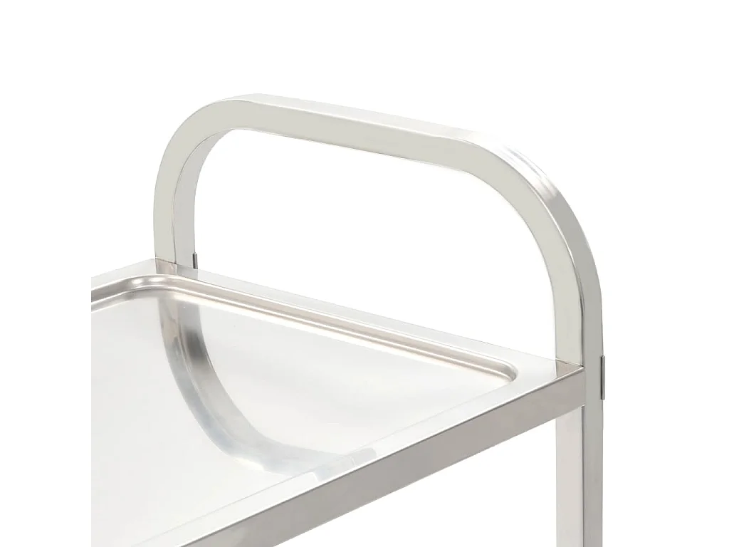 Carrinho de cozinha de 2 níveis 95x45x83,5 cm aço inoxidável