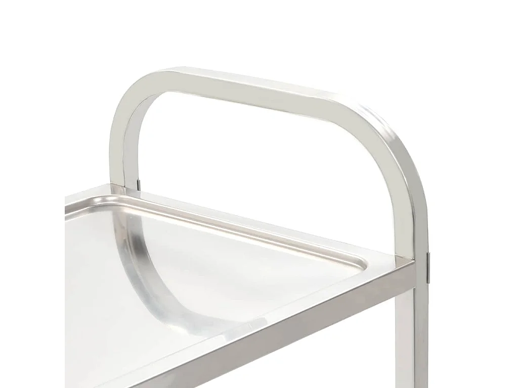 Carrinho de cozinha de 2 níveis 95x45x83,5 cm aço inoxidável