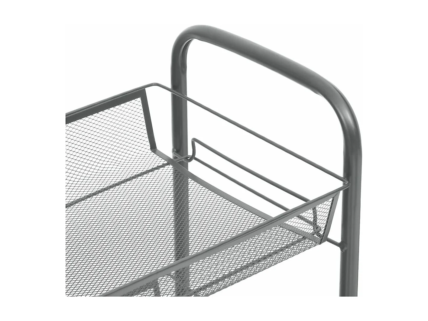 Chariot de cuisine à 4 niveaux Gris 46x26x85 cm Fer