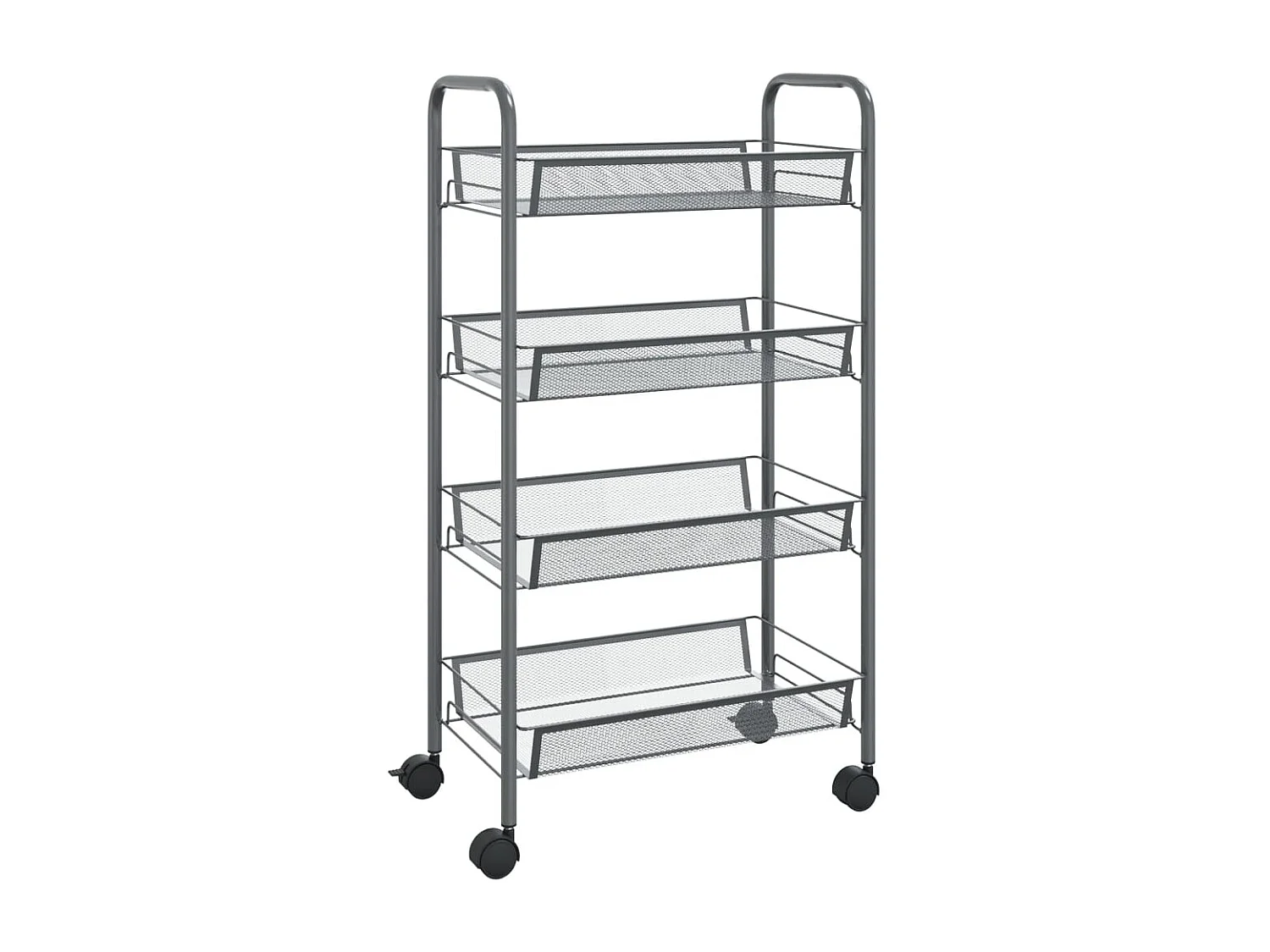 Keukentrolley 4-laags 46x26x85 cm ijzer grijs