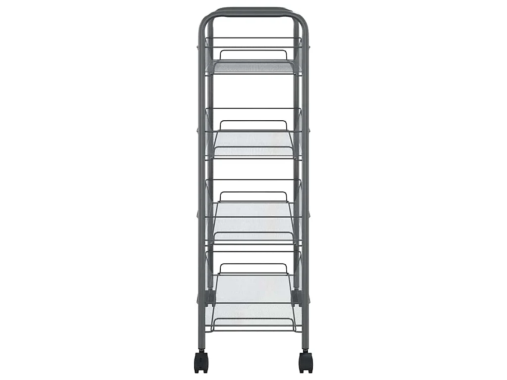 Chariot de cuisine à 4 niveaux Gris 46x26x85 cm Fer