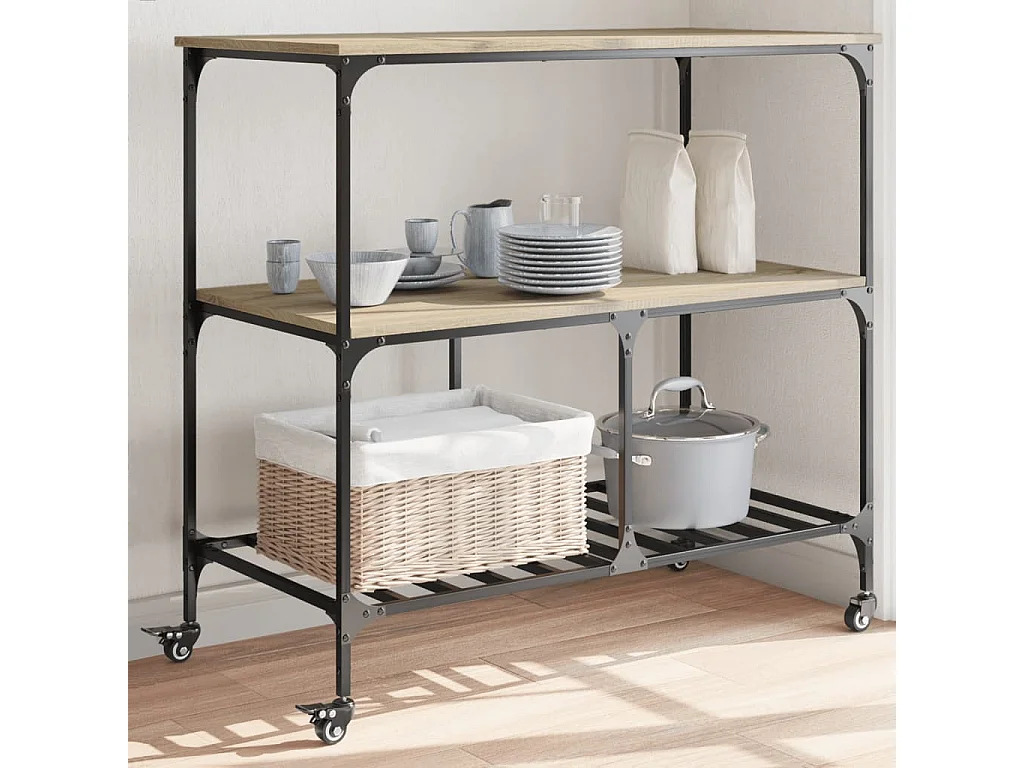 Carrinho cozinha 100x50x95 cm deriv. madeira carvalho sonoma