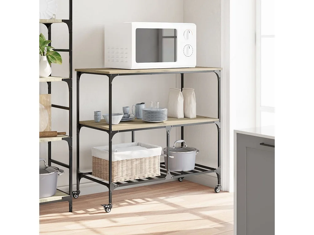 Carrinho cozinha 100x50x95 cm deriv. madeira carvalho sonoma