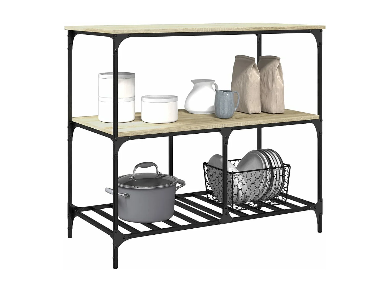 Carrinho cozinha 100x50x95 cm deriv. madeira carvalho sonoma