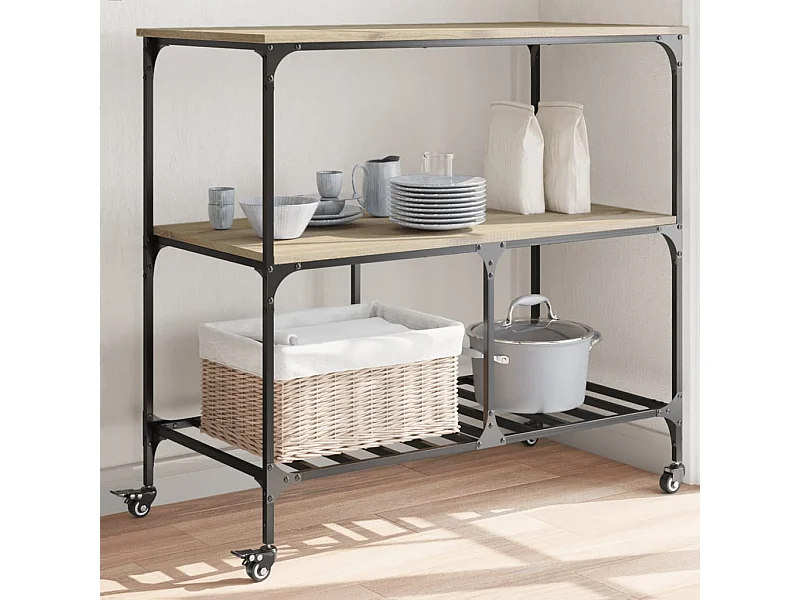 Carrinho cozinha 100x50x95 cm deriv. madeira carvalho sonoma