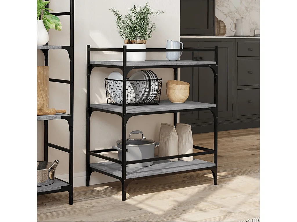 Küchenwagen Grau Sonoma 65x40x86,5 cm Holzwerkstoff