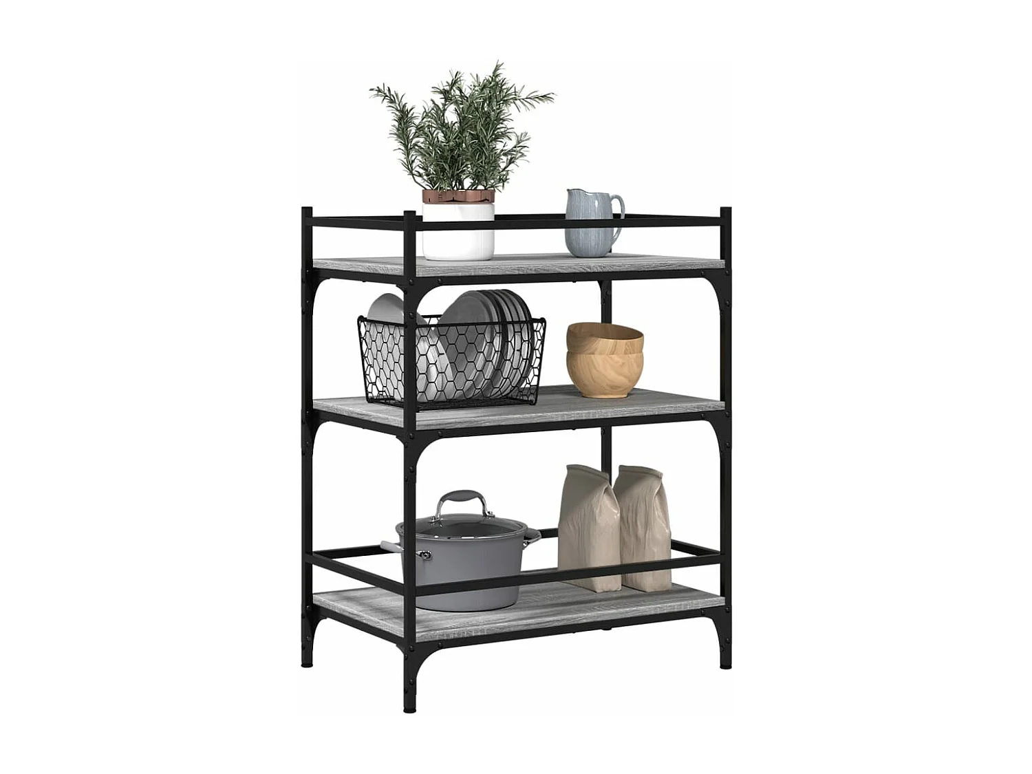 Küchenwagen Grau Sonoma 65x40x86,5 cm Holzwerkstoff