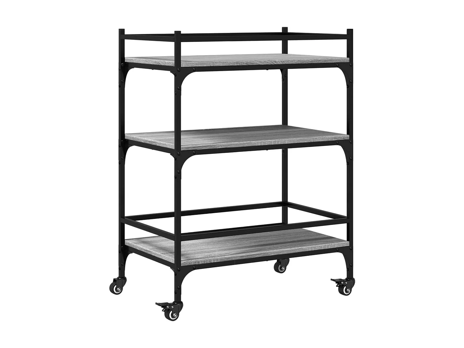 Chariot de cuisine sonoma gris 65x40x86,5 cm bois d'ingénierie