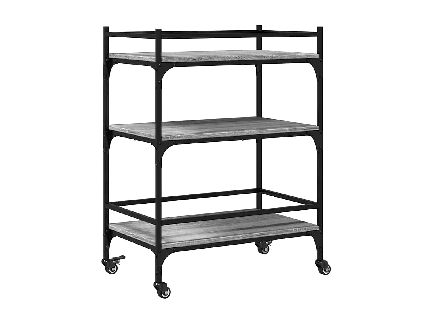 Chariot de cuisine sonoma gris 65x40x86,5 cm bois d'ingénierie