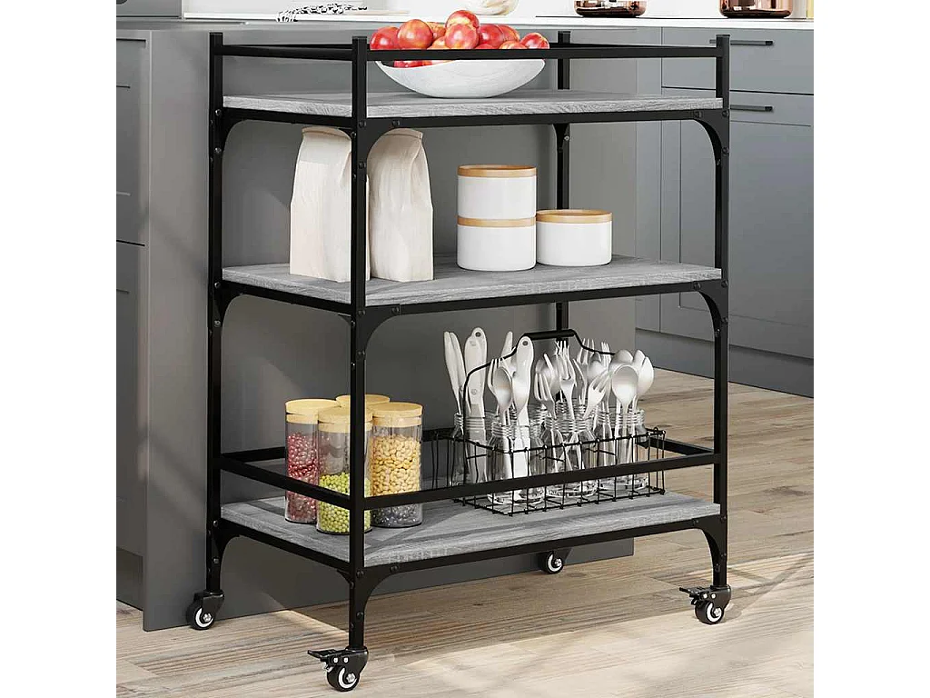 Küchenwagen Grau Sonoma 65x40x86,5 cm Holzwerkstoff