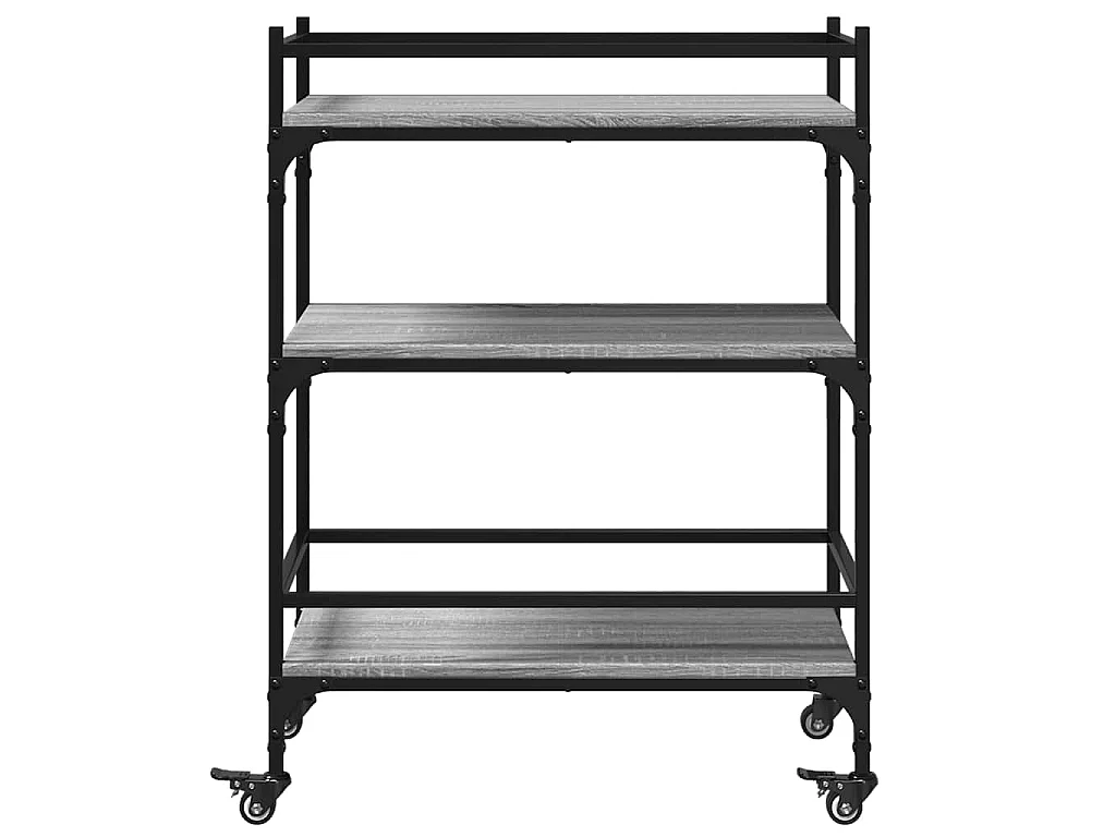 Chariot de cuisine sonoma gris 65x40x86,5 cm bois d'ingénierie