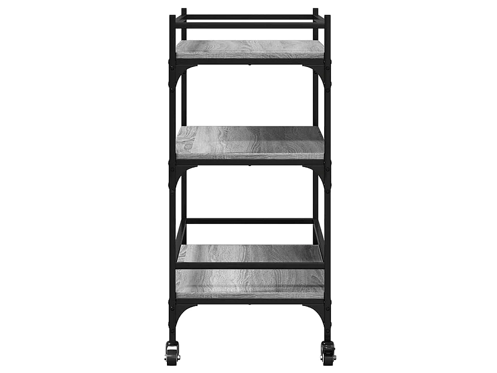 Chariot de cuisine sonoma gris 65x40x86,5 cm bois d'ingénierie