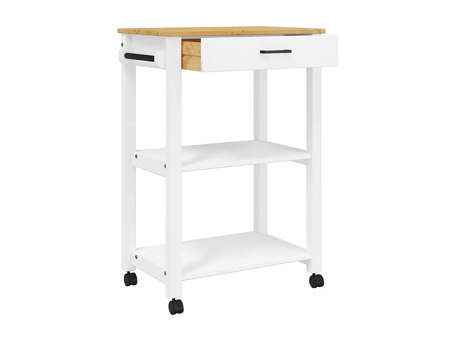 Carrello da Cucina MONZA 60x40x88,5 cm in Legno Massello di Pino