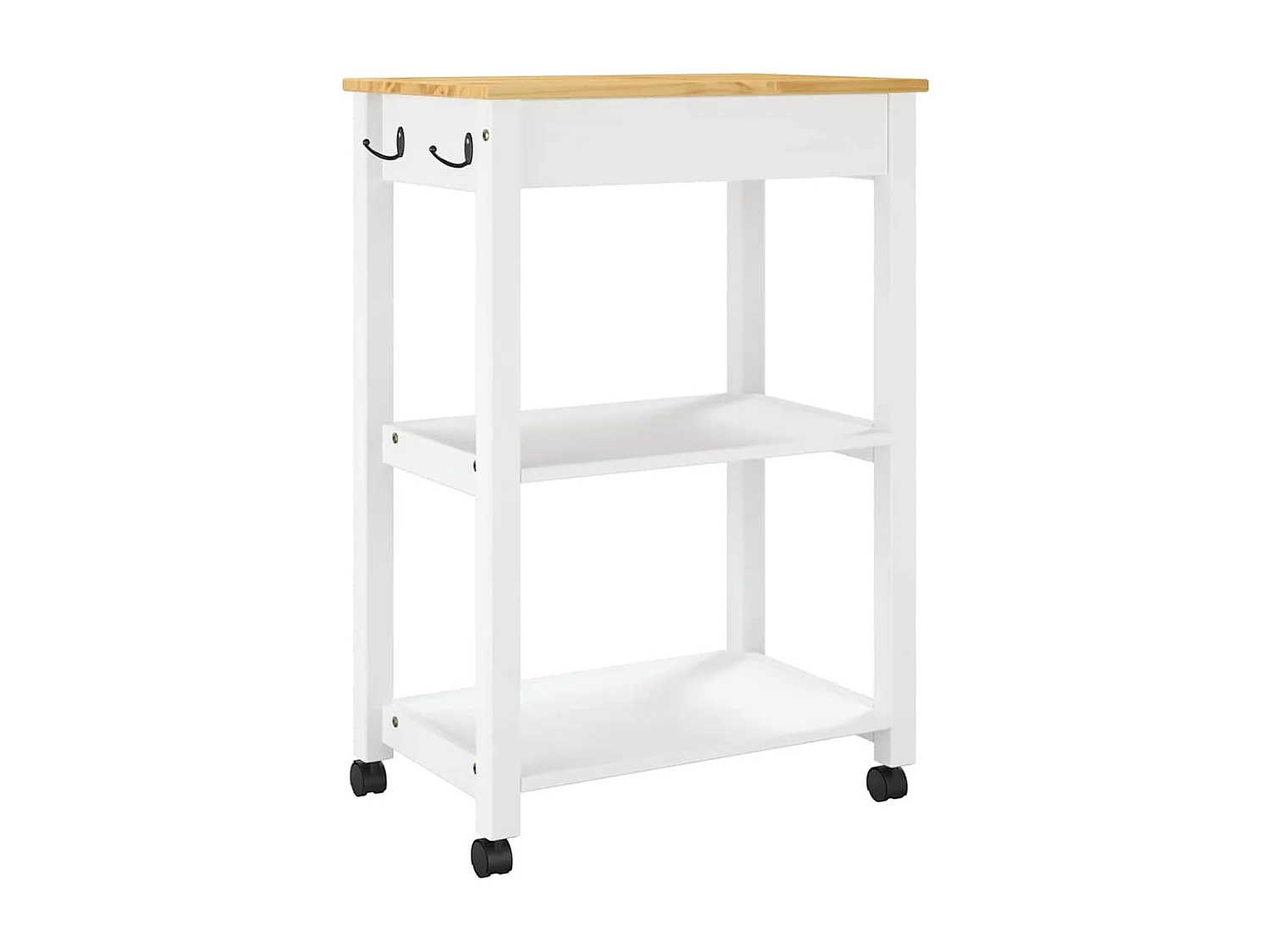 Carrello da Cucina MONZA 60x40x88,5 cm in Legno Massello di Pino
