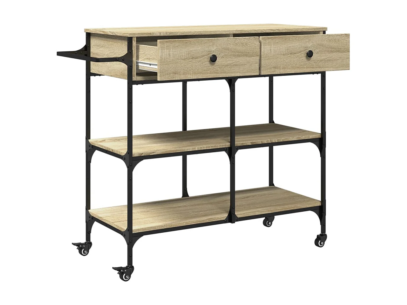 Chariot de cuisine chêne sonoma 105x42x95 cm bois d'ingénierie